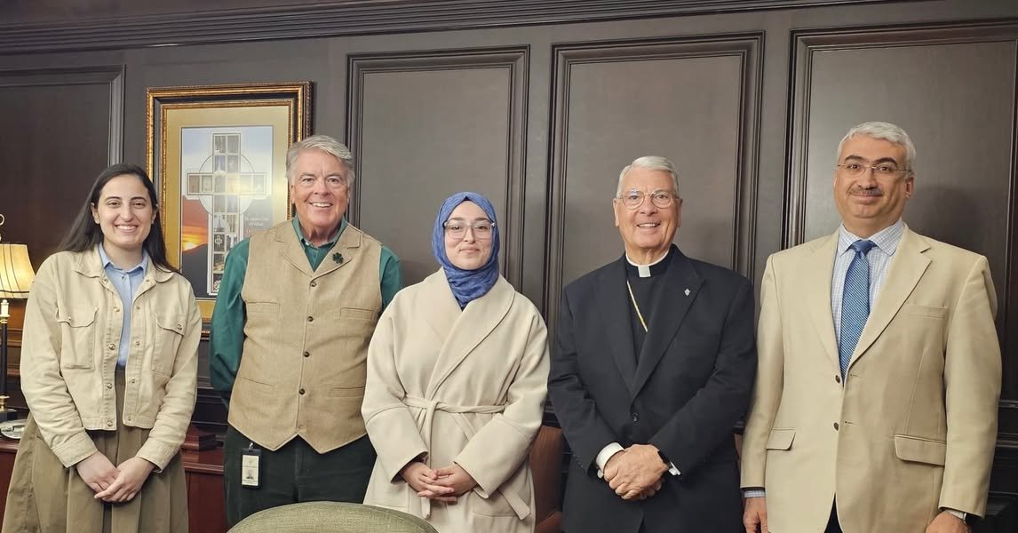 Atlantic Institute team with Archbishop Gregory Hartmayer at the Archdiocese of Atlanta