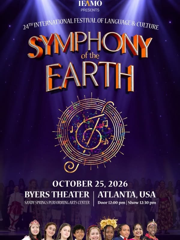 Young performers from the 24th International Festival of Language & Culture rehearsing for Symphony of the Earth, presented in partnership with Atlantic Institute